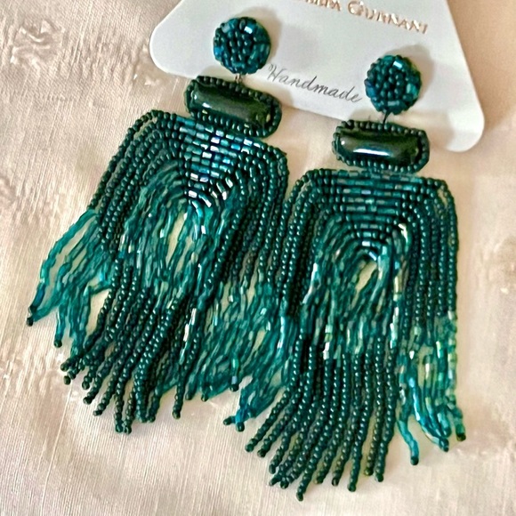 Deepa Gurnani Jewelry - NWT Anthropologie Deepa Beaded Fringe Chandeliers